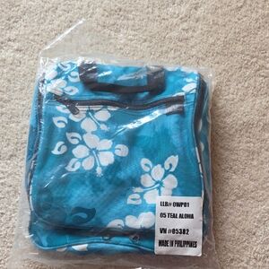 L.L. Bean Teal Floral Cosmetic Bag